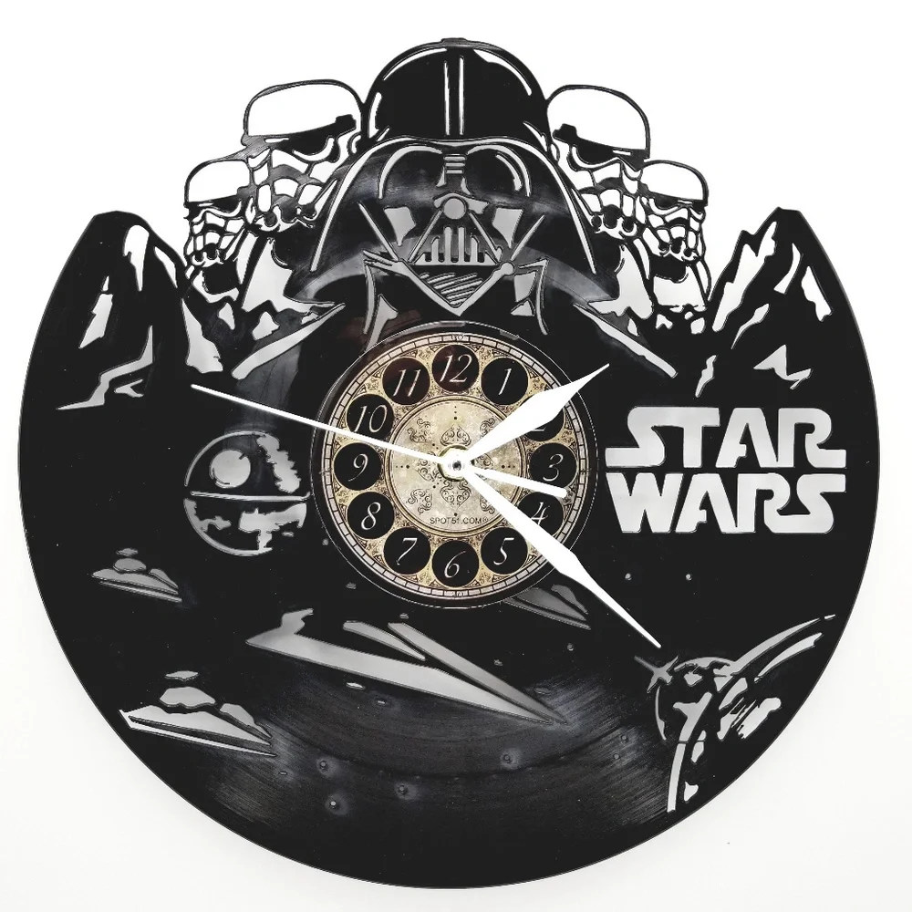STAR WARS vinyl record clock